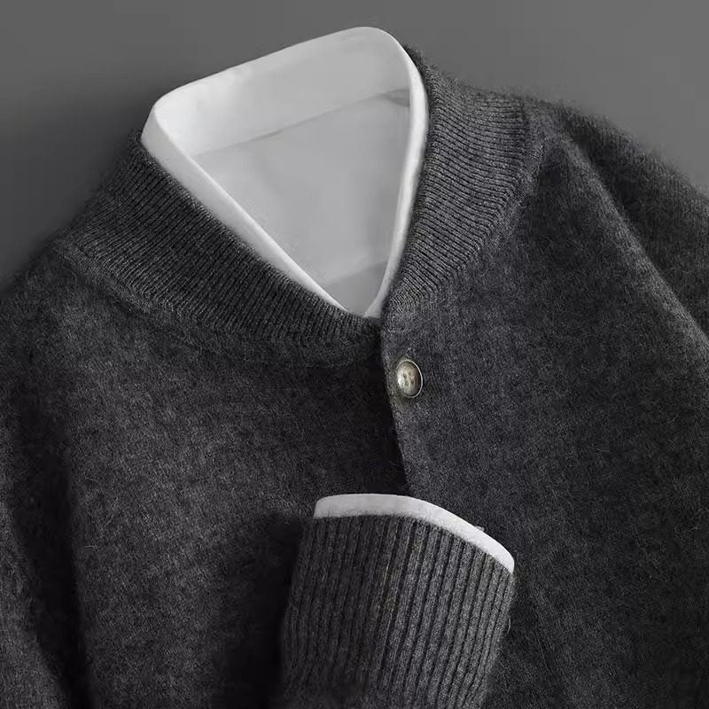 Thickened Warm Cardigan Mens Loose-fitting Sweater