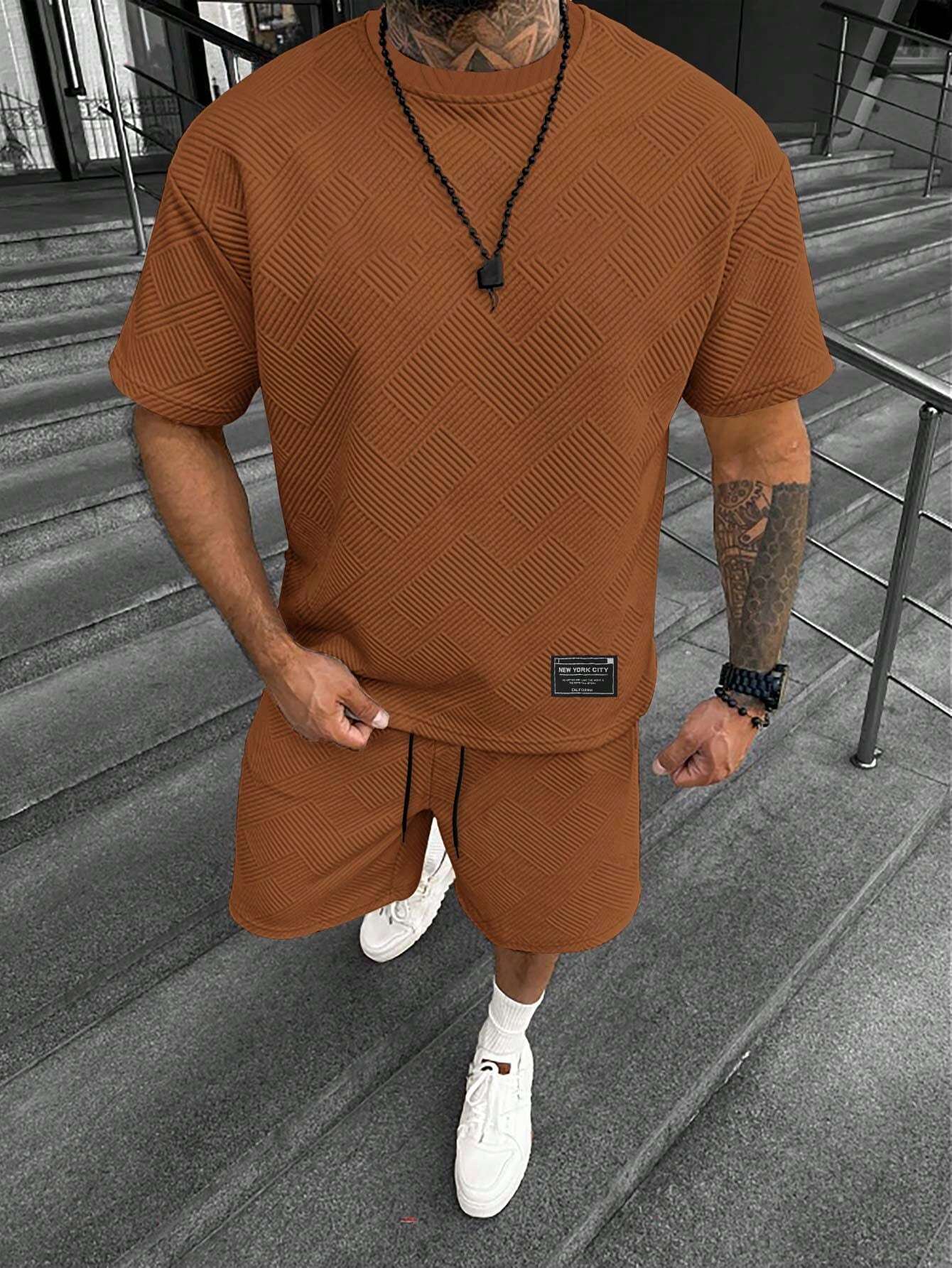 Men's Short Sleeve Shorts Simple Comfortable Cool Suit