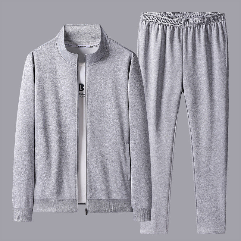 Middle-aged And Elderly Men's Cardigan Trousers Two-piece Set