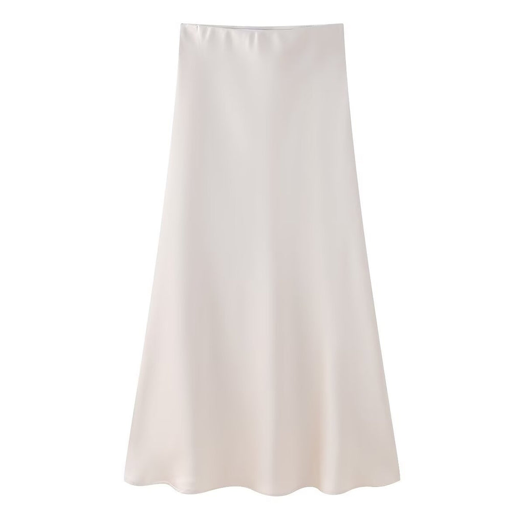 Womens Multicolor Satin-Feel High-Waisted Skirt