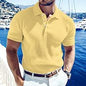 Thread-knit V-neck Lapel Men's Casual Polo Shirt