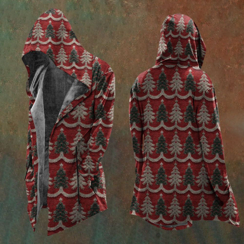 3D Digital Print Loose-Fit Hooded Sweater Cardigan Coat