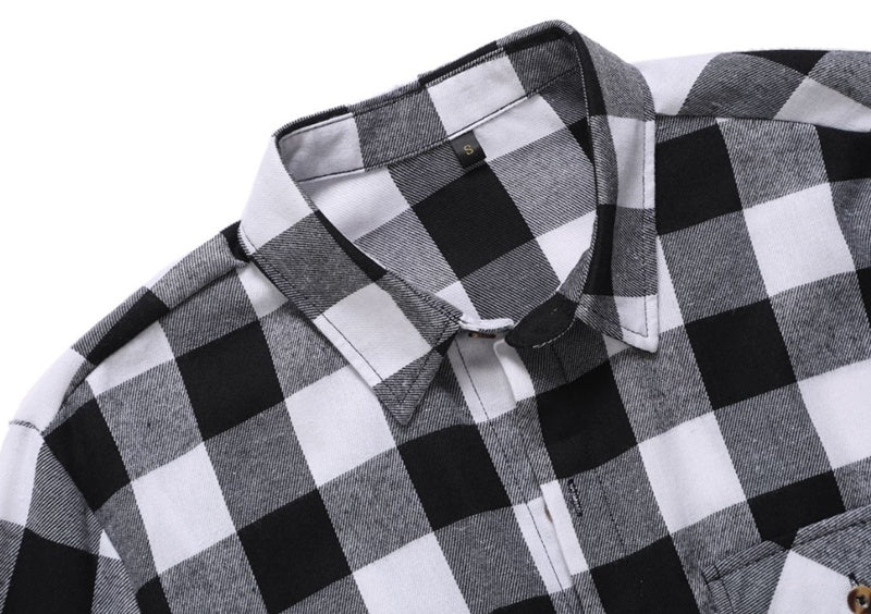 A Long-sleeved Pocket Checked Shirt With A Lapel For Young Men In Autumn And