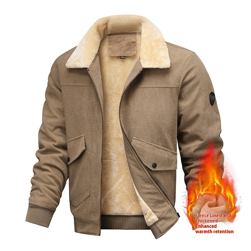 Thickened Lapel Men's Loose-fitting Top