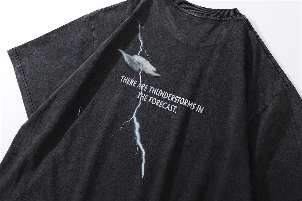 Devil Print Washed T-shirt Men