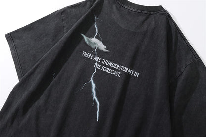 Devil Print Washed T-shirt Men