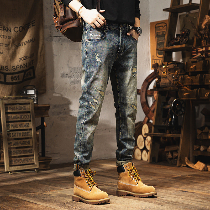 Retro Heavy Washed Jeans For Men
