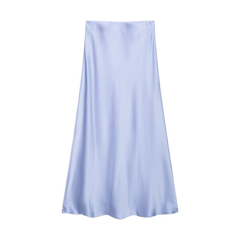 Womens Multicolor Satin-Feel High-Waisted Skirt