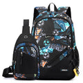 Mens Two-Piece Set Backpack And Chest Bag