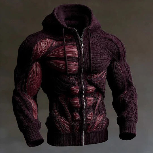 Mens Casual Printed Hooded Jacket In American High-Street Style