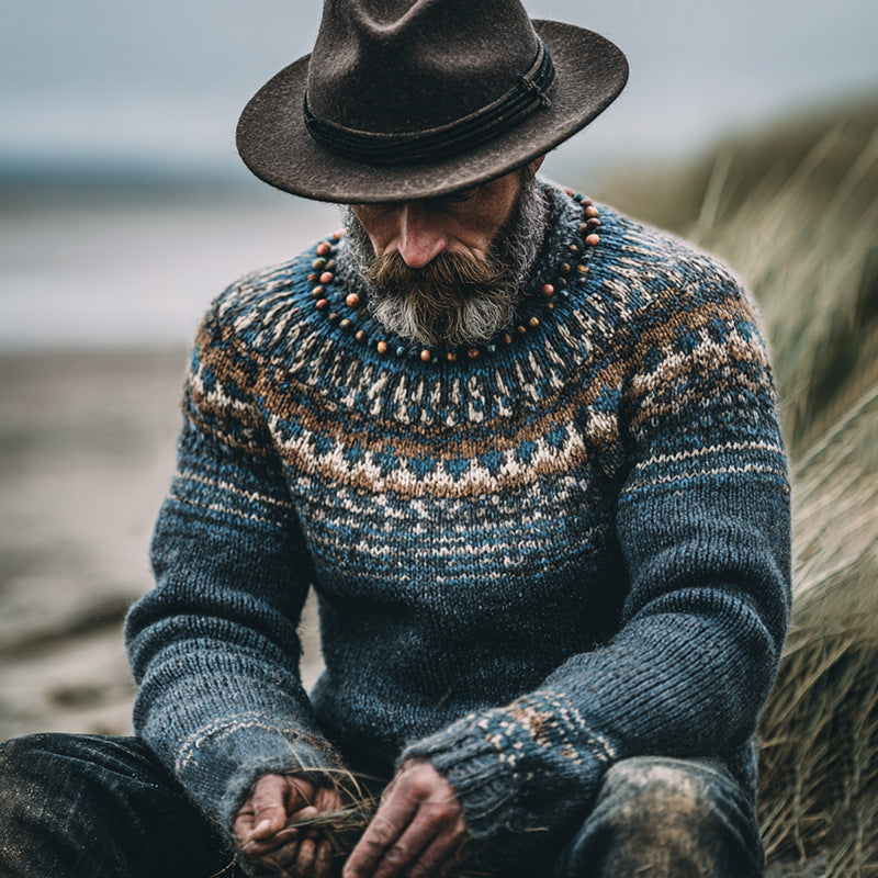 Mens Loose-Fit 3D-Printed Long-Sleeve Pullover