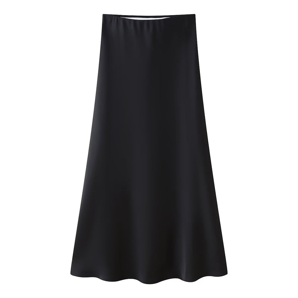 Womens Multicolor Satin-Feel High-Waisted Skirt