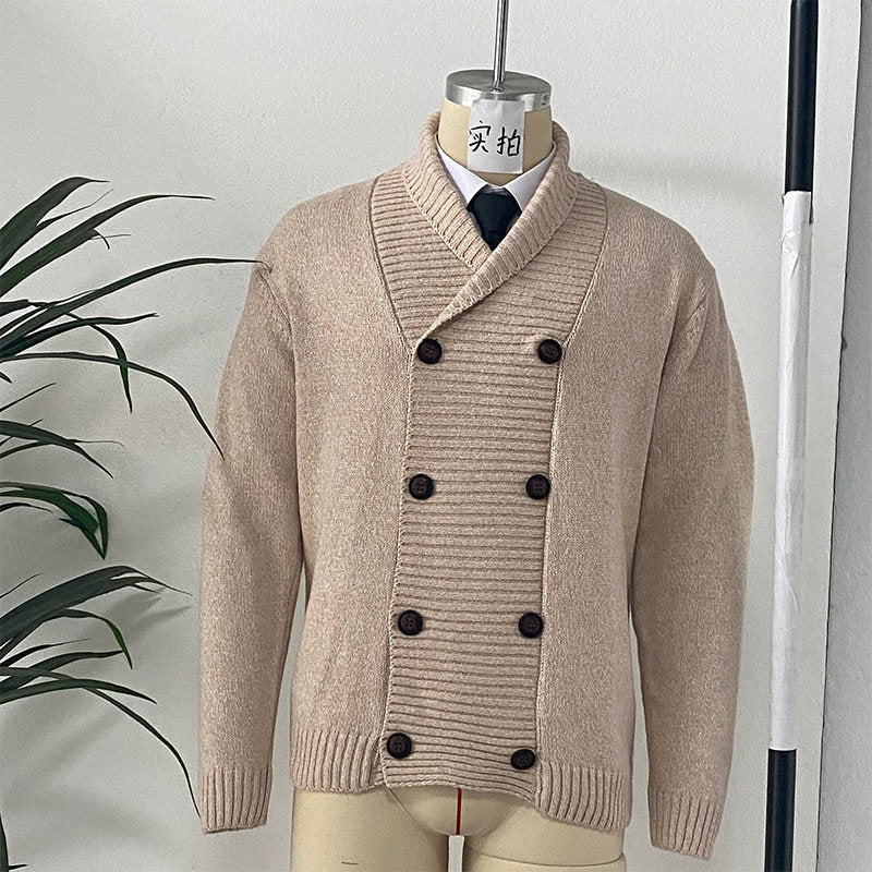 Stylish Casual Double-breasted Cardigan For Young People