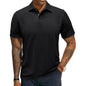Men's Short-sleeve T-shirt With A Textured Turn-down Collar
