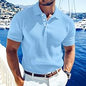 Thread-knit V-neck Lapel Men's Casual Polo Shirt