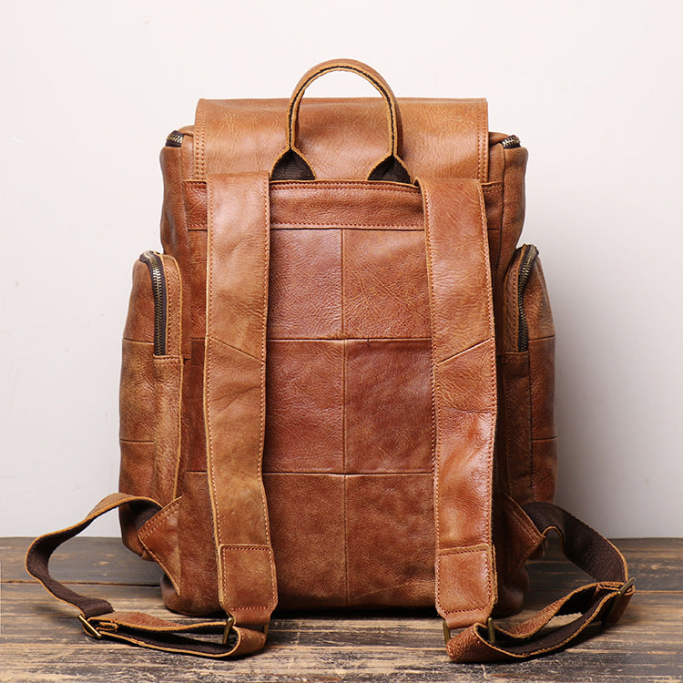Retro Mens Genuine Leather Backpack