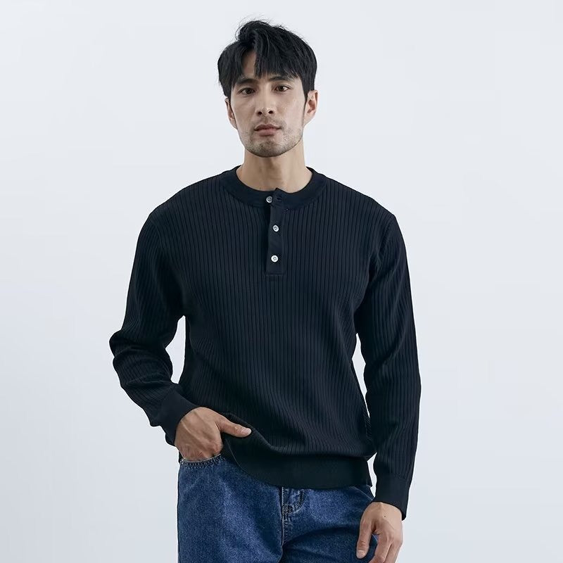Sleek Preppy Business Mens Long Sleeve Sweater