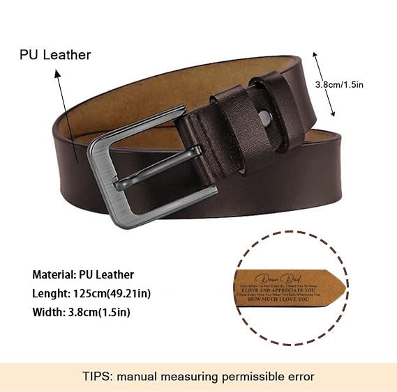 Belt For Dad - Brown - Red UrbanHunterr