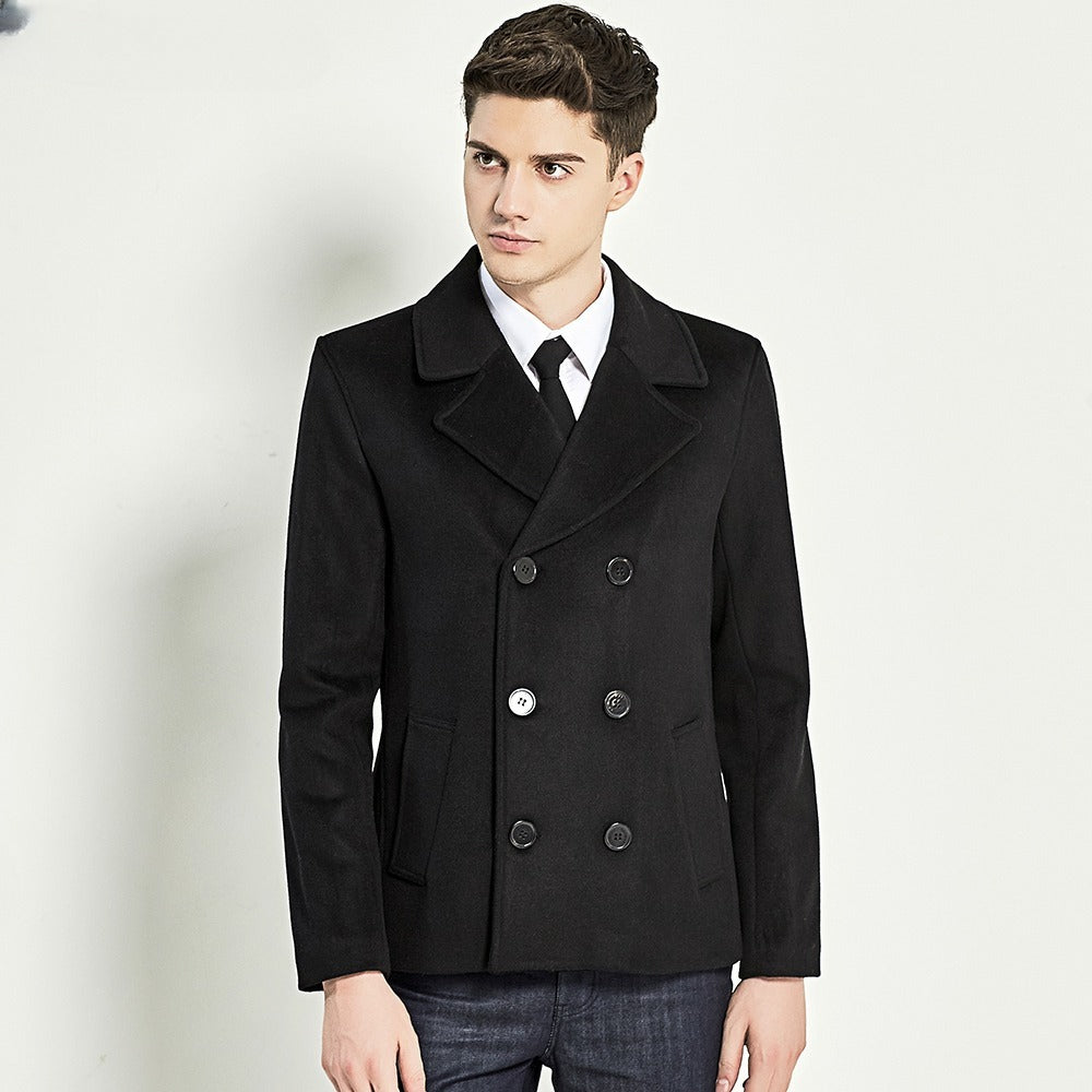 Fashionable And Casual Black Men's Trendy Coat