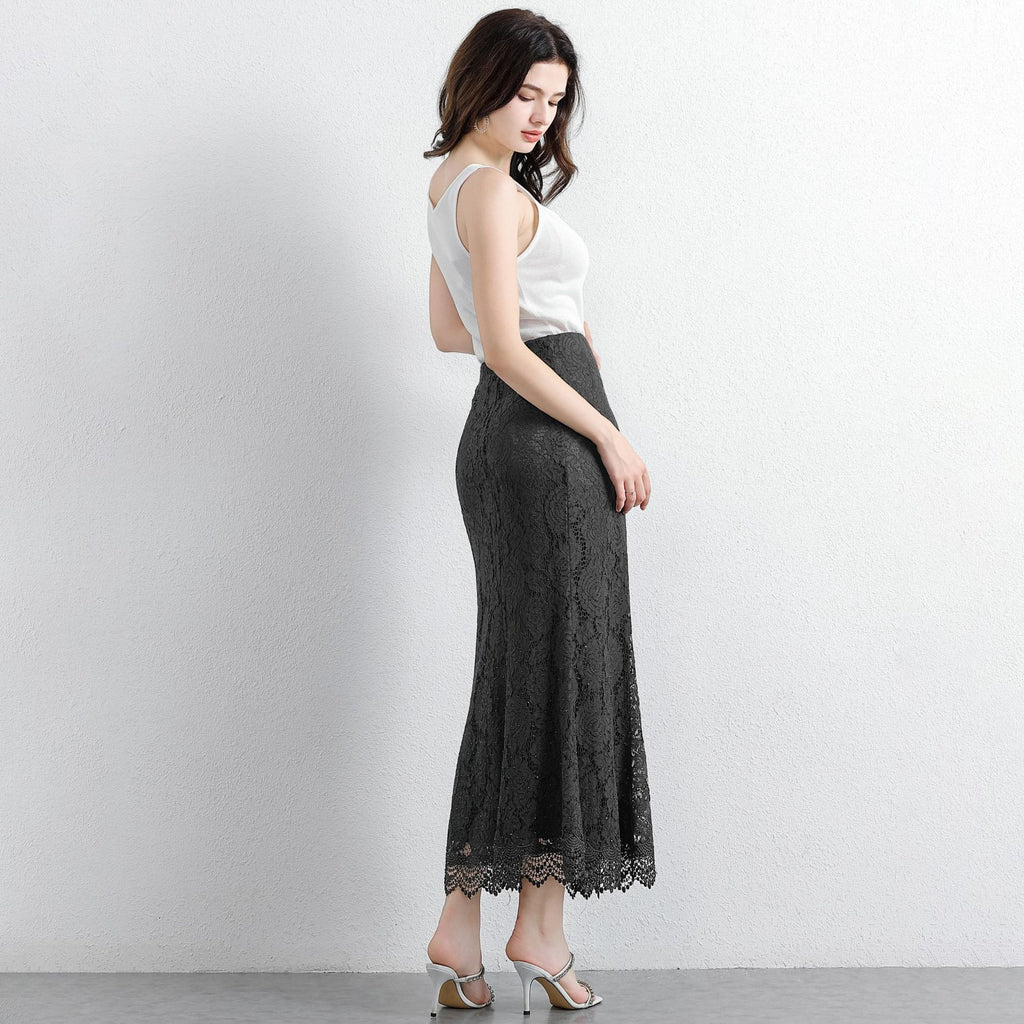 Hollow-out Rhinestone High-waist Figure-flattering Long Dress