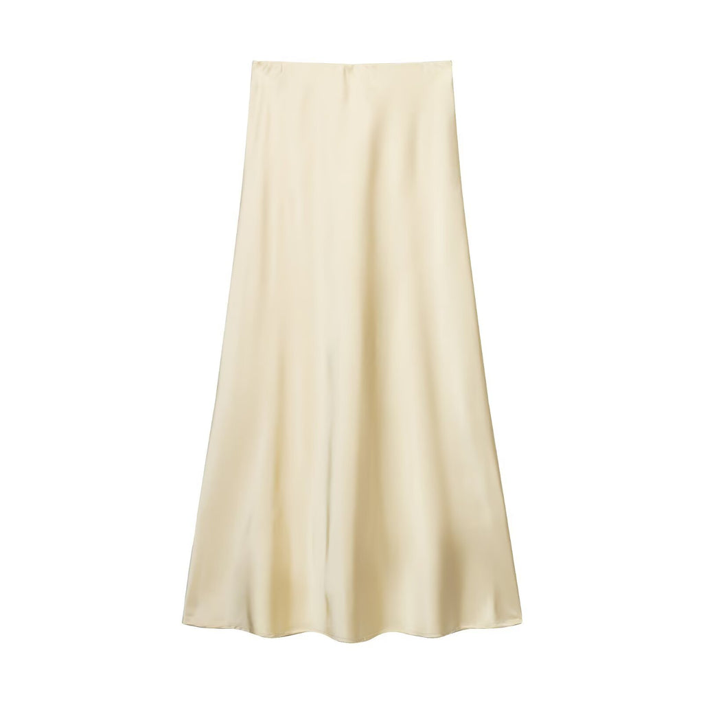 Womens Multicolor Satin-Feel High-Waisted Skirt