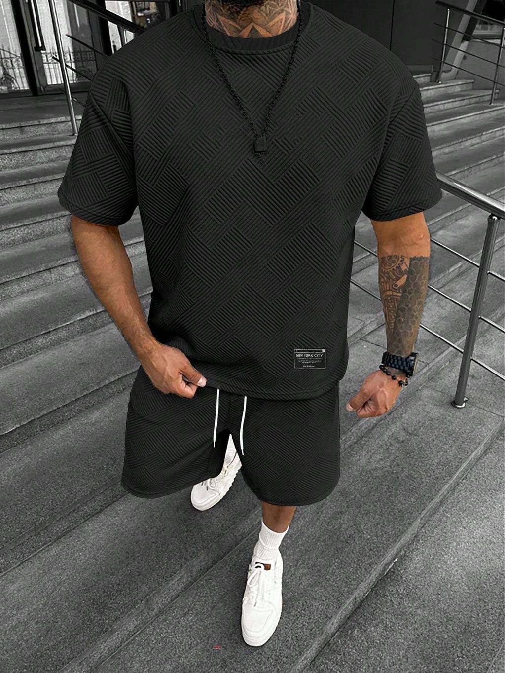 Men's Short Sleeve Shorts Simple Comfortable Cool Suit