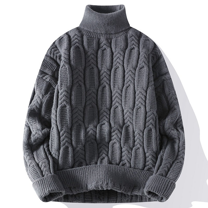Mens Autumnwinter Turtleneck Cable-knit Sweater With A Casual Fit And Exceptional Warmth urbanhunterr