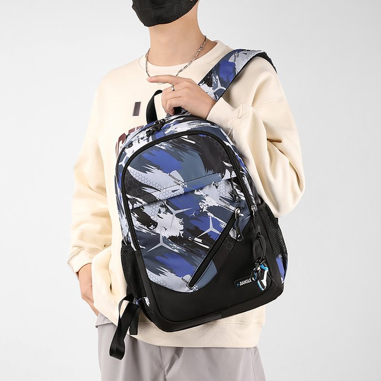 Mens Two-Piece Set Backpack And Chest Bag
