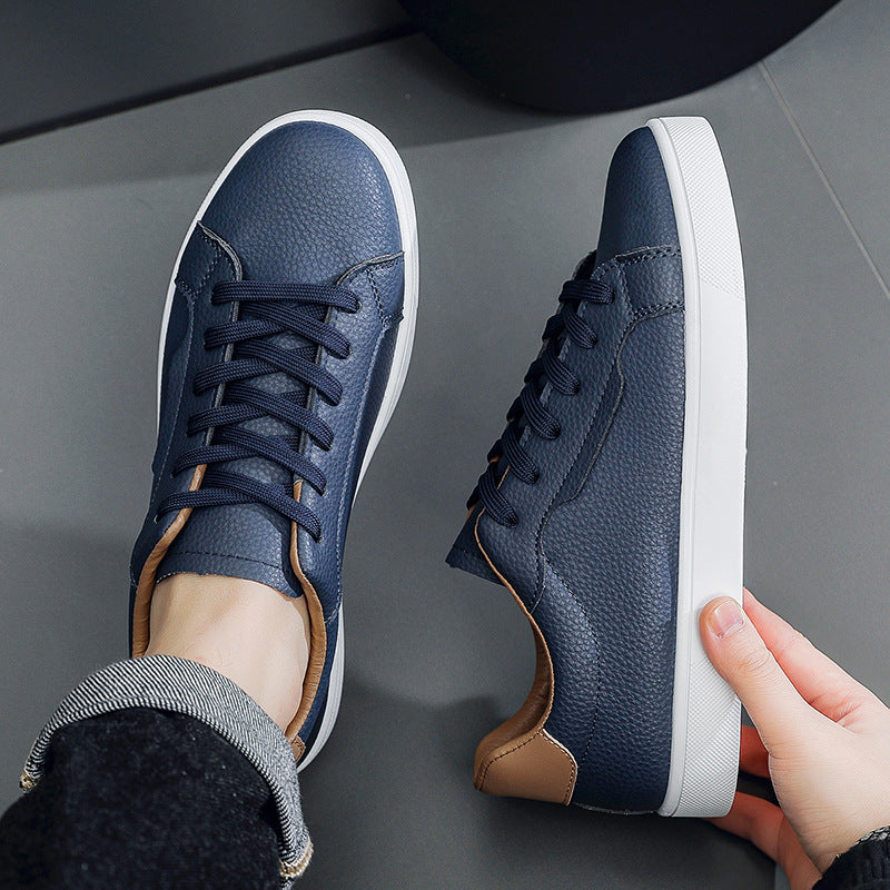 Spring New Mens White Sneakers With A Low-cut Design