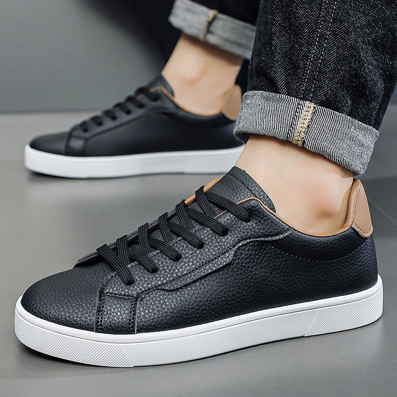 Spring New Mens White Sneakers With A Low-cut Design