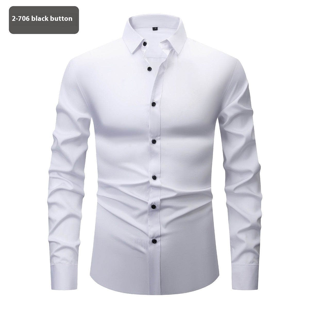 Fashion Personality Four-sided Stretch Shirt Men's Long Sleeve