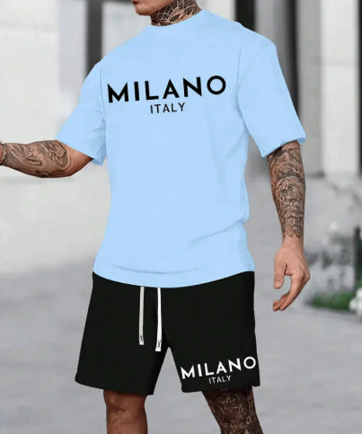 European And American Style Round Neck Short Sleeve Suit