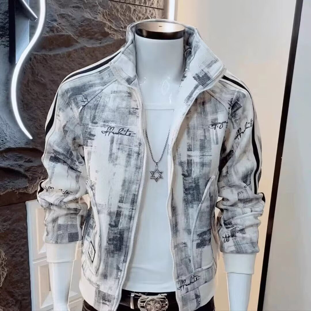 Men's High-end Fashionable Patterned Casual Long-sleeve Jacket