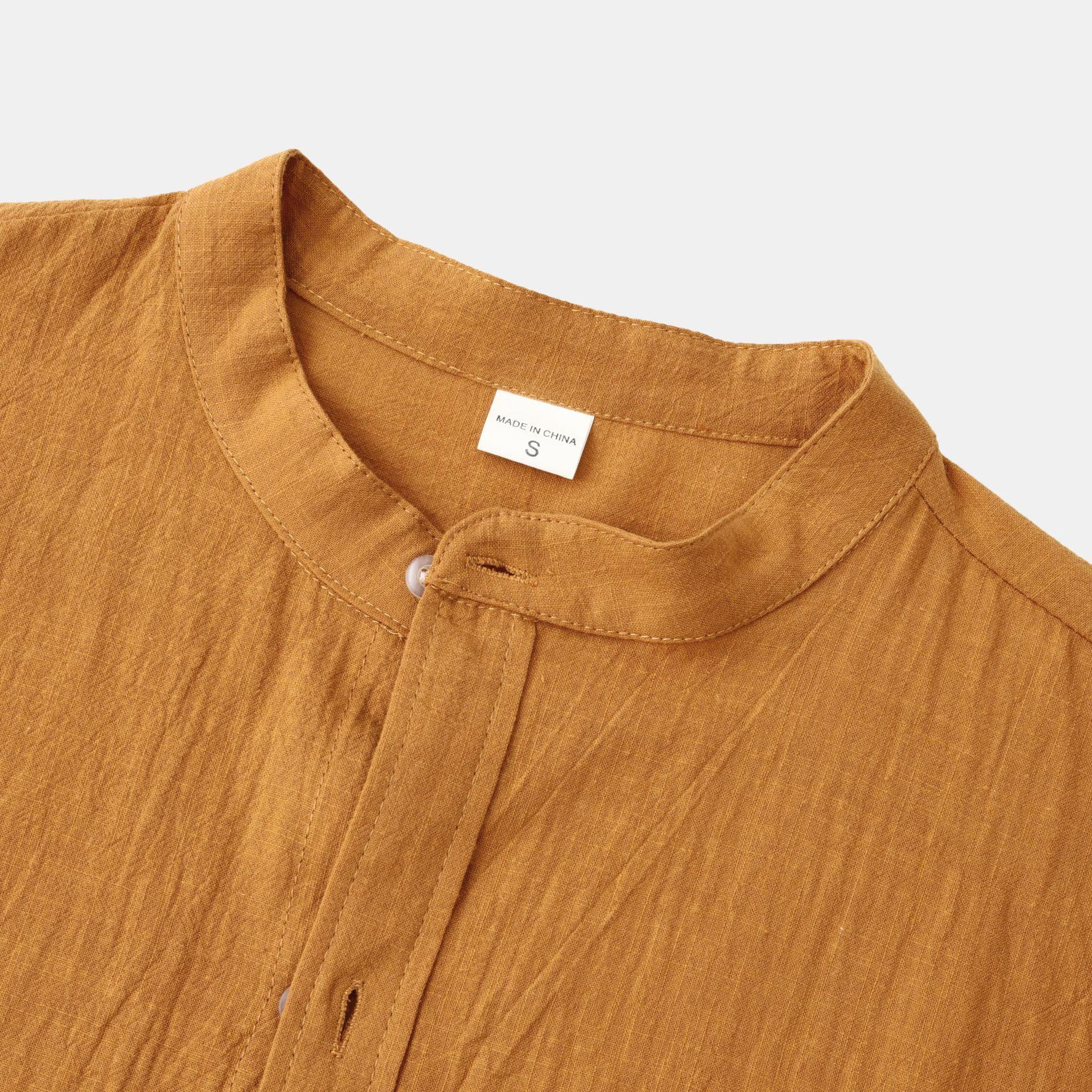 Men's Slim Solid Color Long Sleeve Shirt Casual Pants