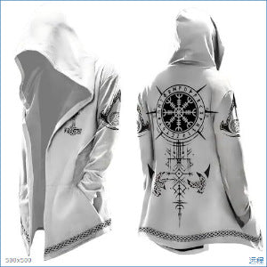 3D Digital Print Loose-Fit Hooded Sweater Cardigan Coat