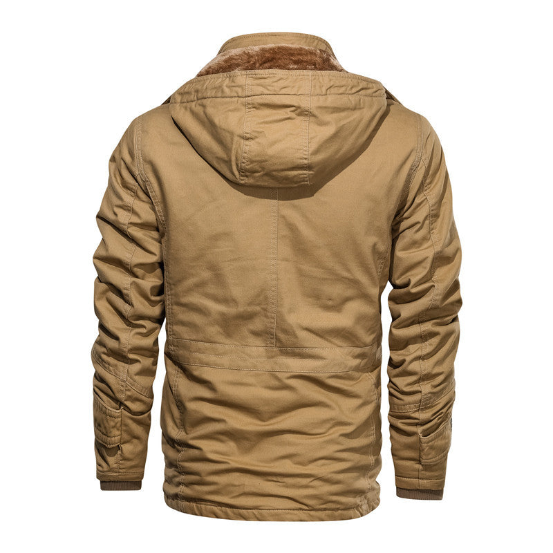 Fashionable Extra-thick Fleece-lined Men's Work Jacket