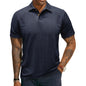 Men's Short-sleeve T-shirt With A Textured Turn-down Collar