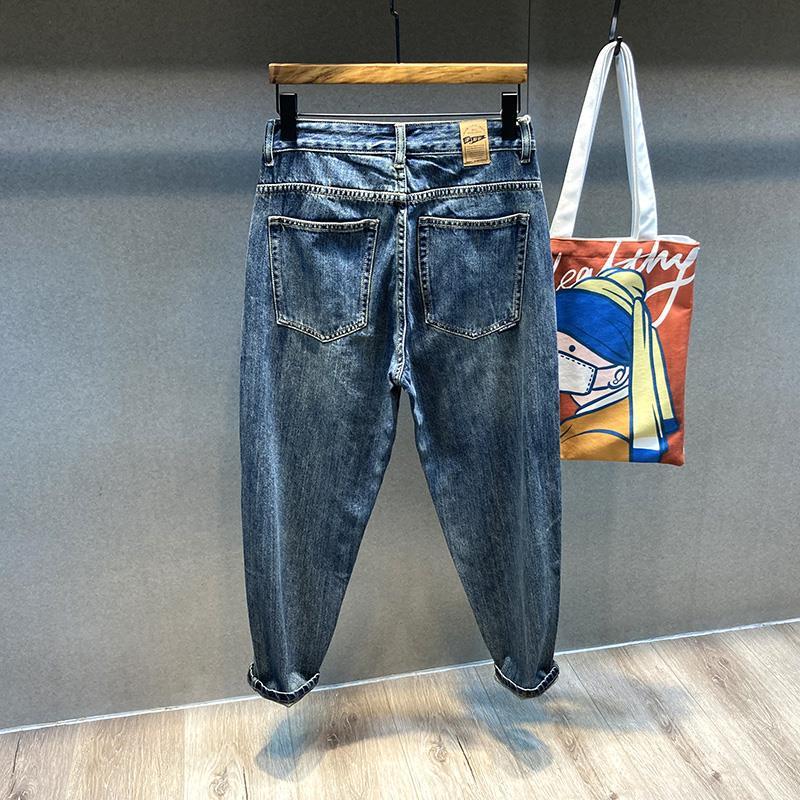 Retro Plus Size Wide Legs Men's Straight Loose Radish Tapered Jeans