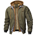 Jacket Outerwear Quilted Cotton Hoodie With Faux Two-Piece Design