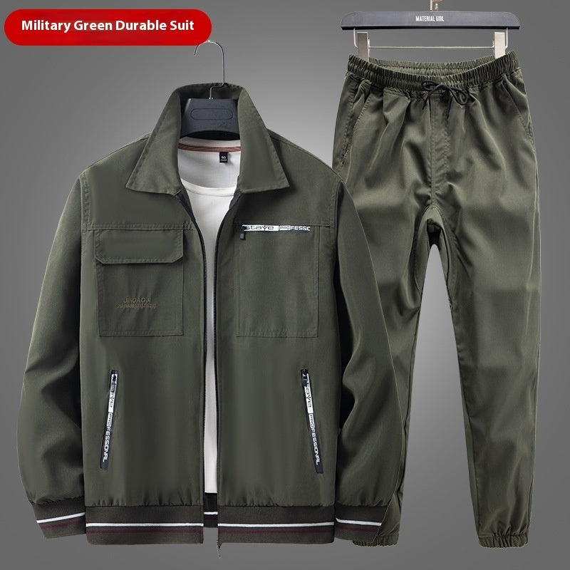 Thin Camouflage Cargo Pants Suit Men's Wear-resistant Dirt-resistant Lightweight
