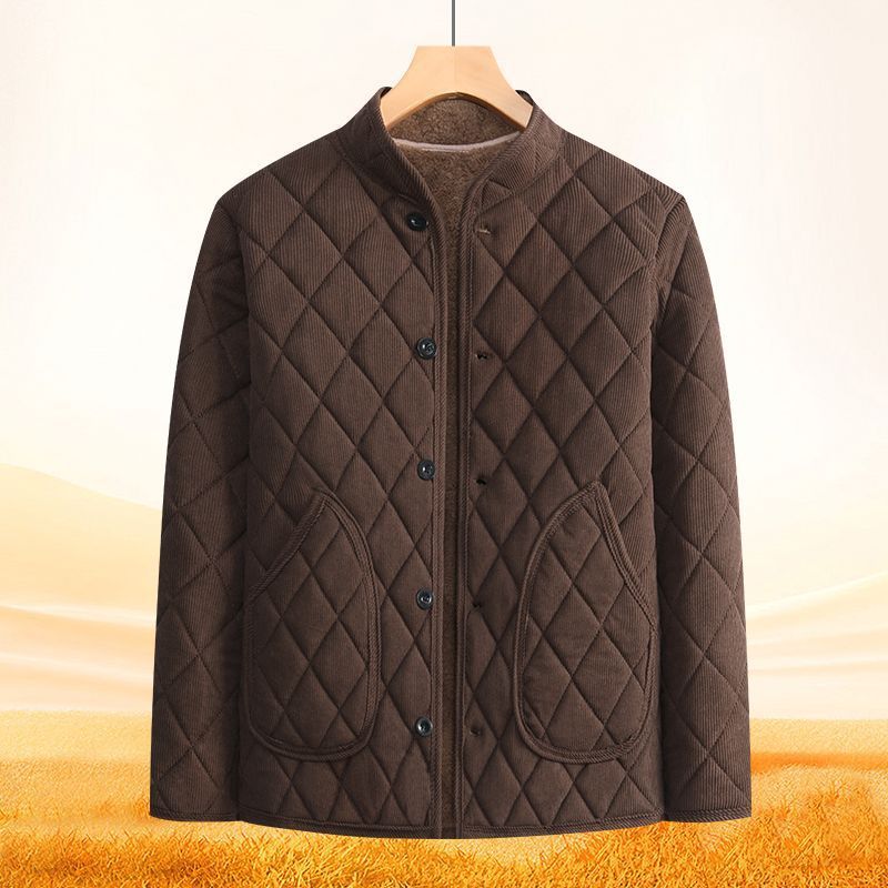 Men's Fleece-lined Thick Cotton-padded Jacket
