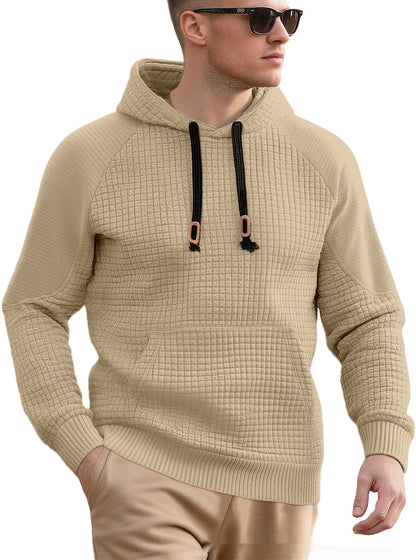 Men's Casual Hooded Jacquard Sweatshirt