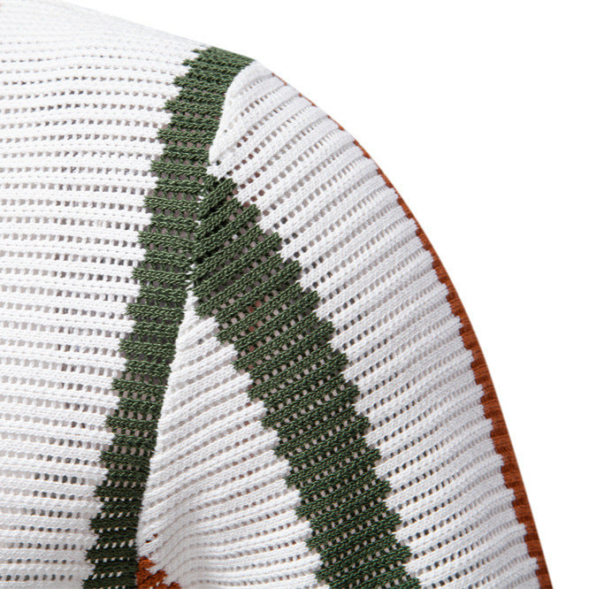 Summer New Breathable Hollow Men Short-sleeved Knitting Polo Shirt