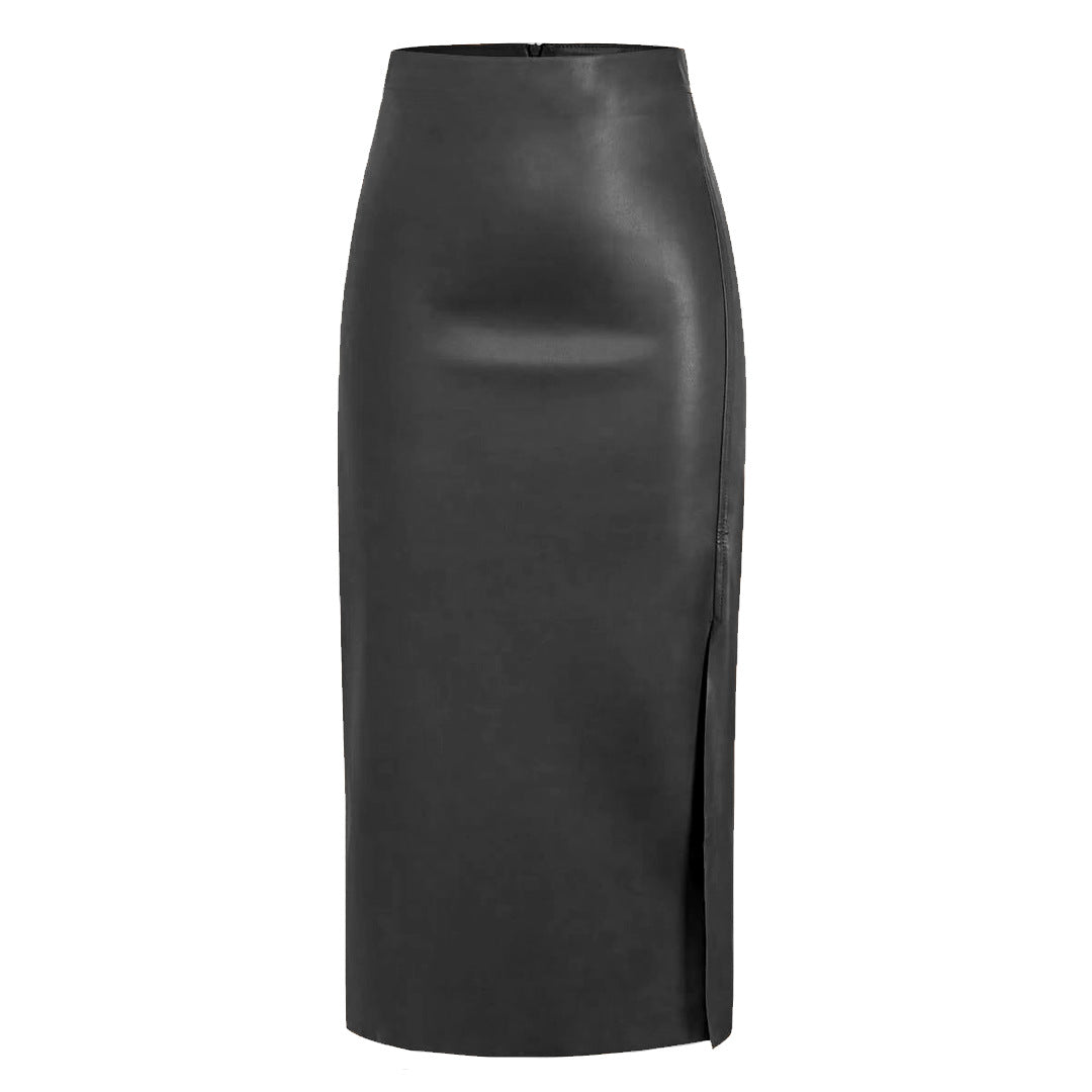 Womens Fashionable Slit Zipper Bodycon Skirt