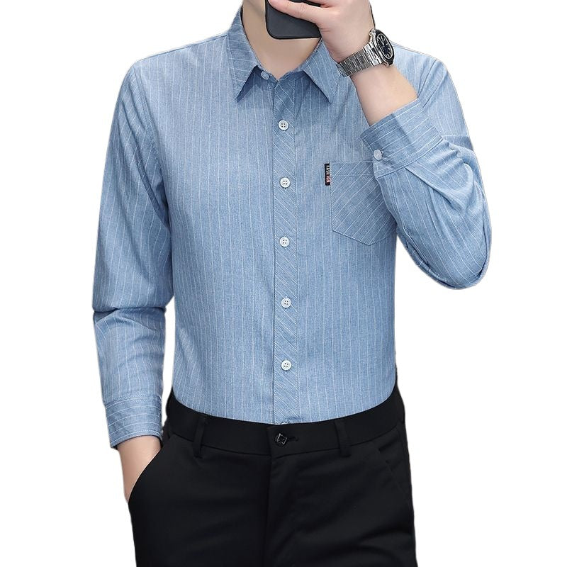 Striped Youth Korean Slim Fit Casual All-match Shirt