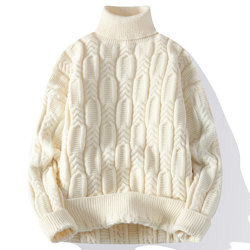 Mens Autumnwinter Turtleneck Cable-knit Sweater With A Casual Fit And Exceptional Warmth urbanhunterr