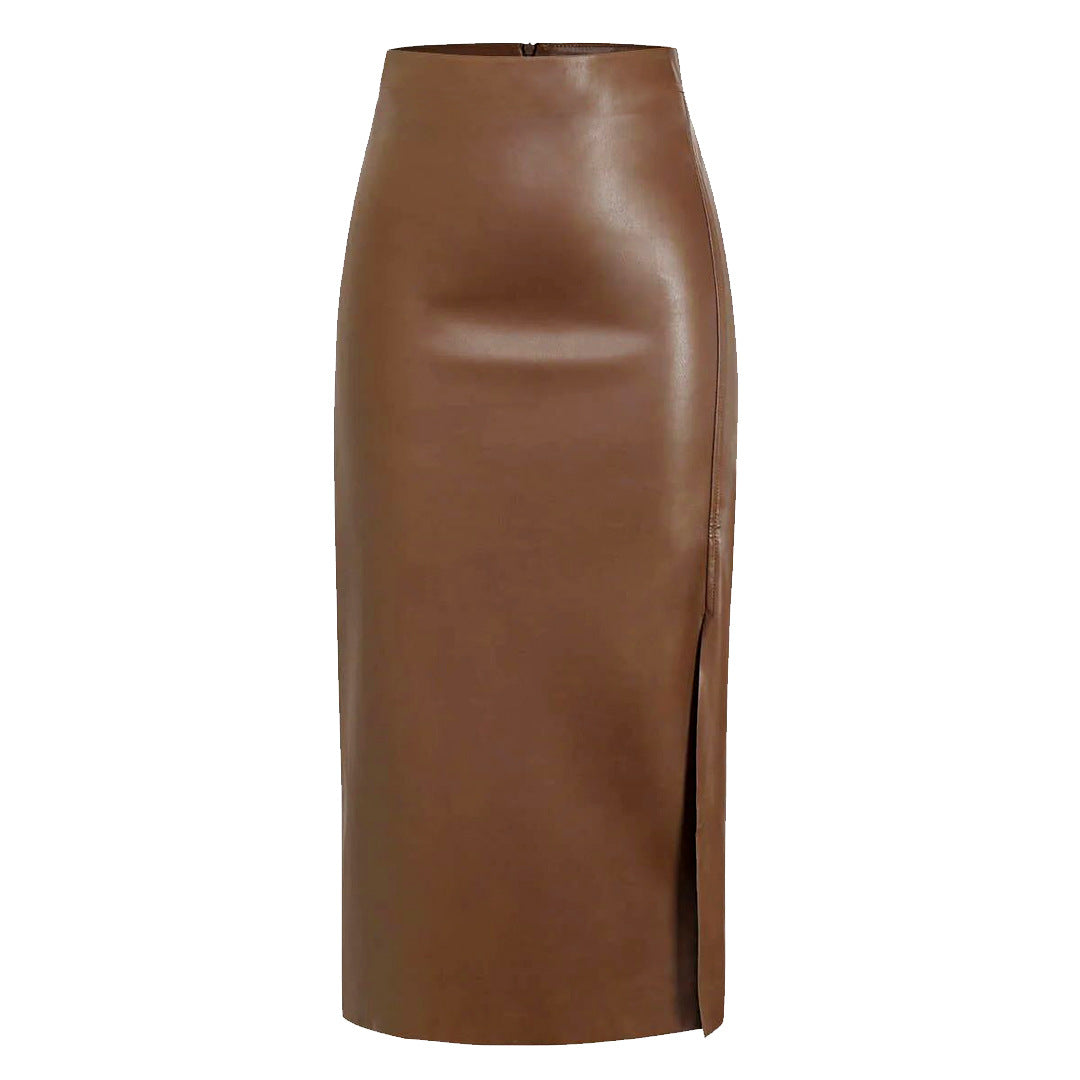 Womens Fashionable Slit Zipper Bodycon Skirt