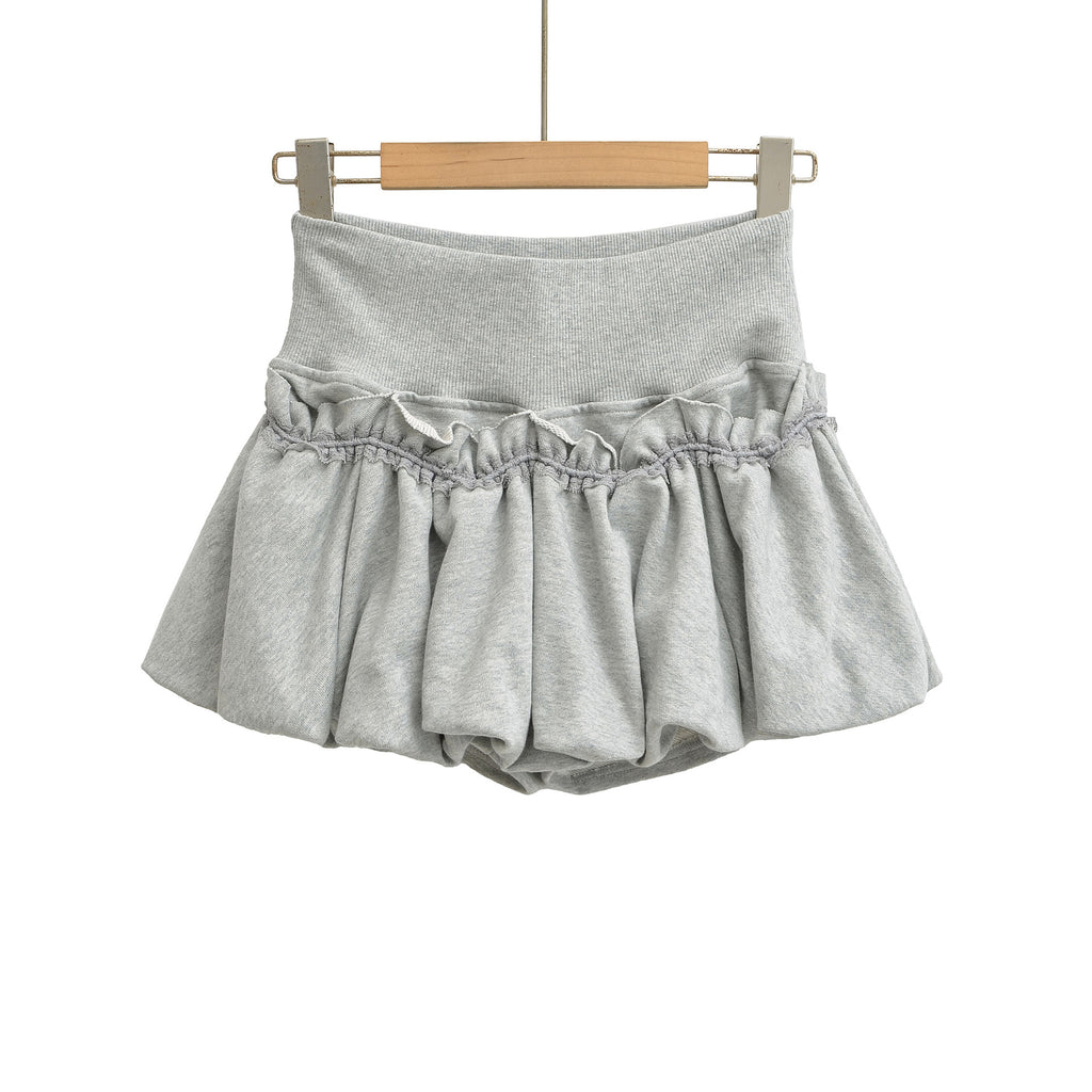 Lace Lantern Bud Mini Skirt For Women