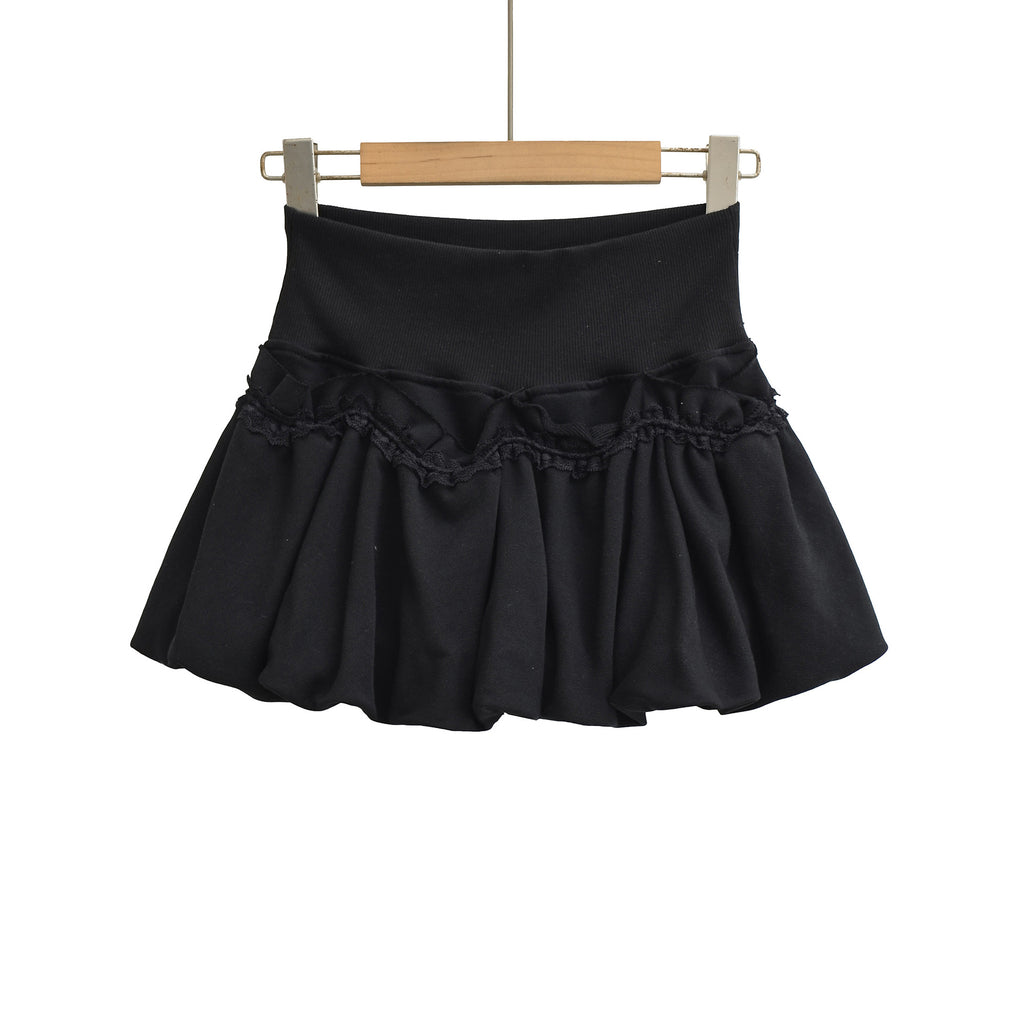 Lace Lantern Bud Mini Skirt For Women