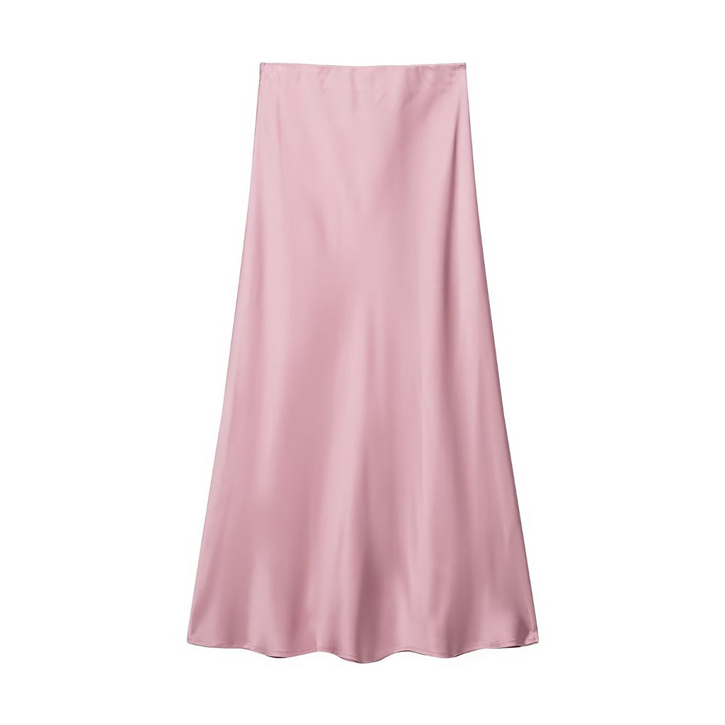 Womens Multicolor Satin-Feel High-Waisted Skirt